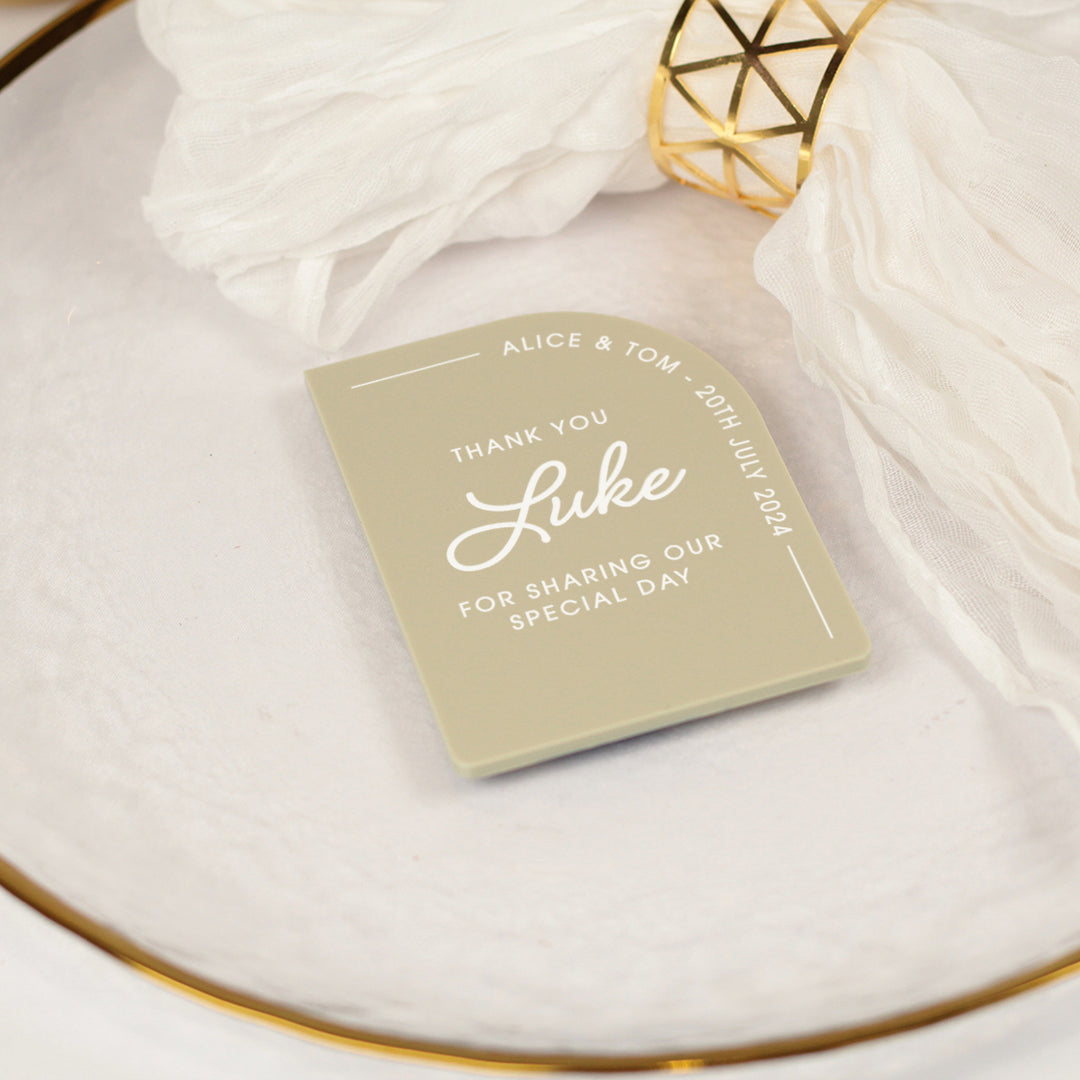 Modern Arch Pastel Acrylic Favour Magnet-Weddings by Lumi
