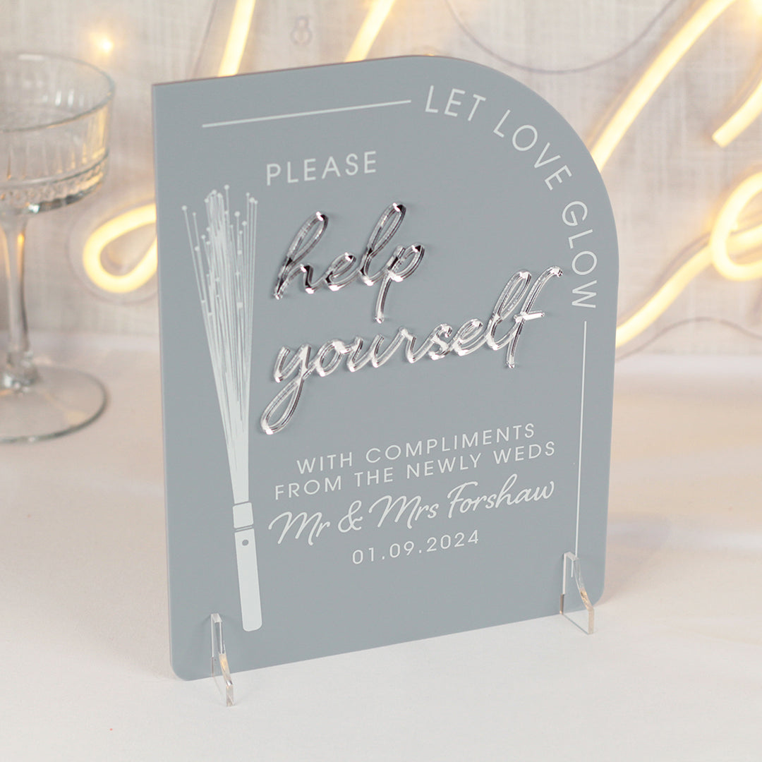 Modern Arch Acrylic Fibre Optic Dancefloor Sign-Weddings by Lumi
