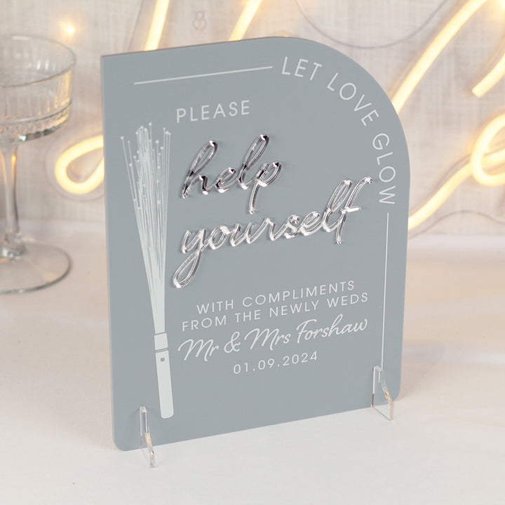 Modern Arch Acrylic Fibre Optic Dancefloor Sign-Weddings by Lumi
