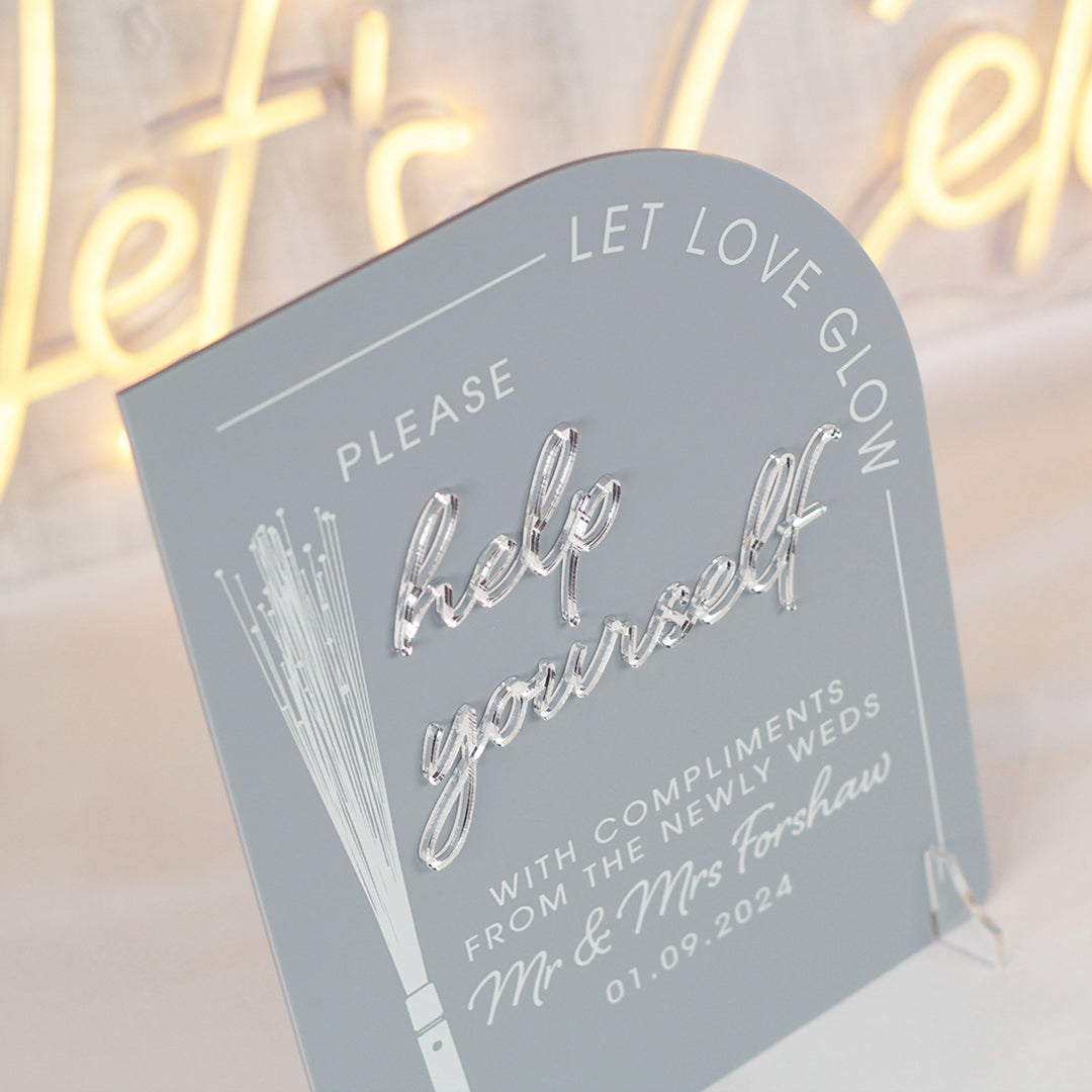 Modern Arch Acrylic Fibre Optic Dancefloor Sign-Weddings by Lumi