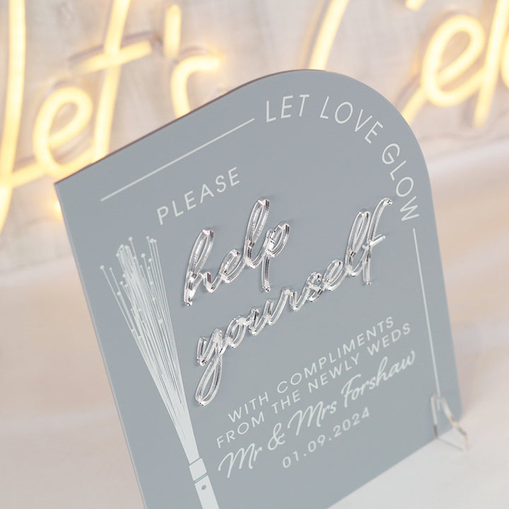 Modern Arch Acrylic Fibre Optic Dancefloor Sign-Weddings by Lumi
