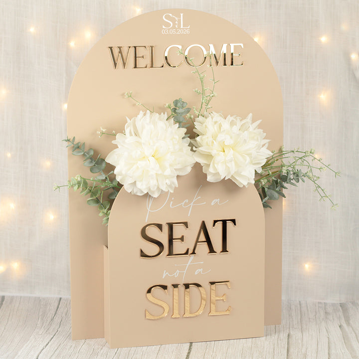 Manhattan Pick a Seat not a Side Acrylic Flower Box Sign
