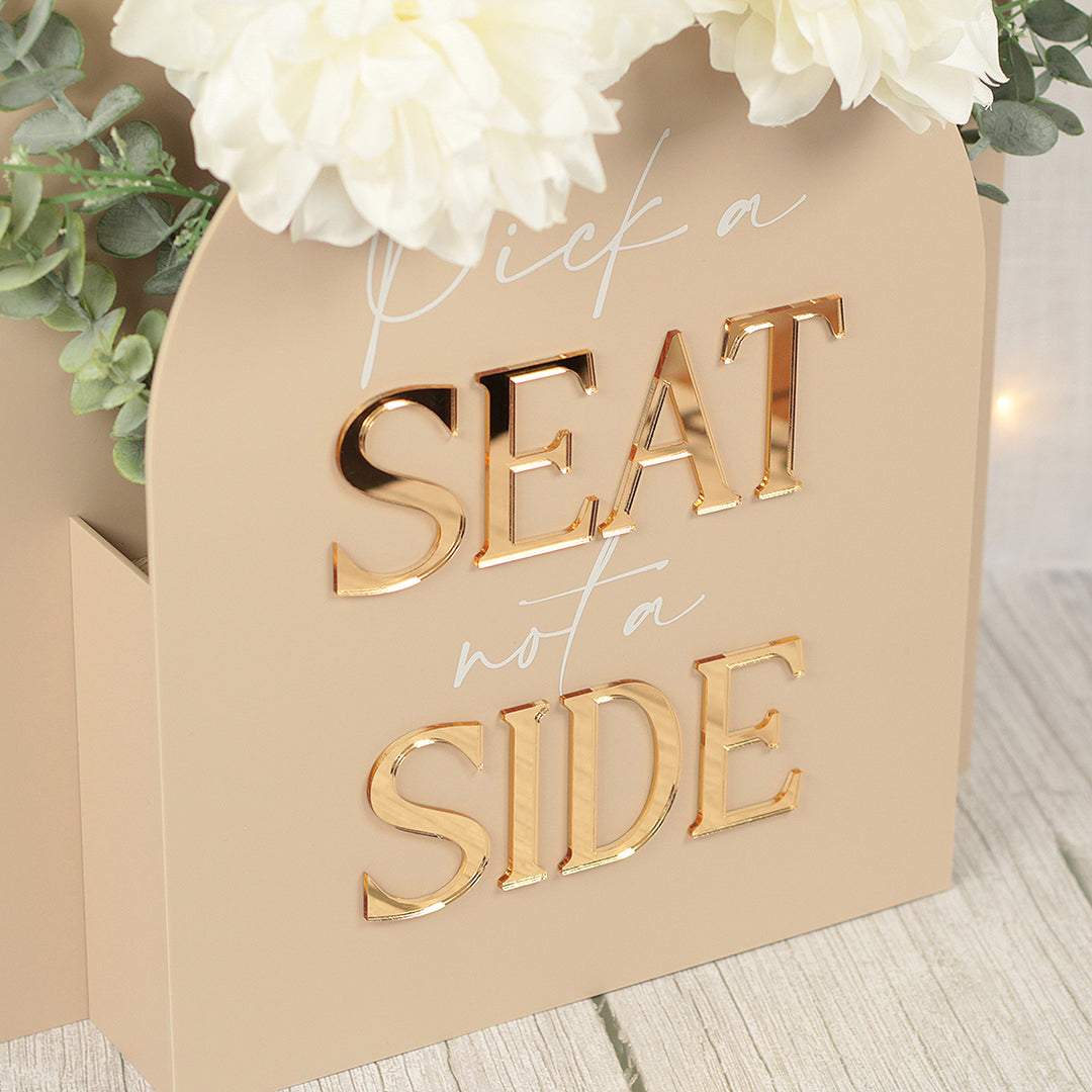 Manhattan Pick a Seat not a Side Acrylic Flower Box Sign