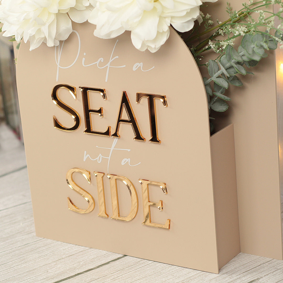 Manhattan Pick a Seat not a Side Acrylic Flower Box Sign