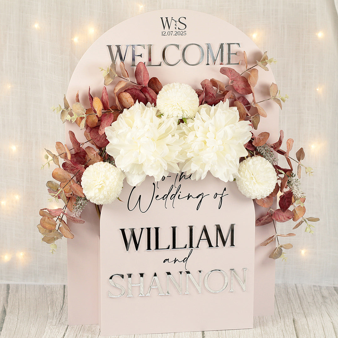Manhattan Welcome to Our Wedding Acrylic Flower Box Sign