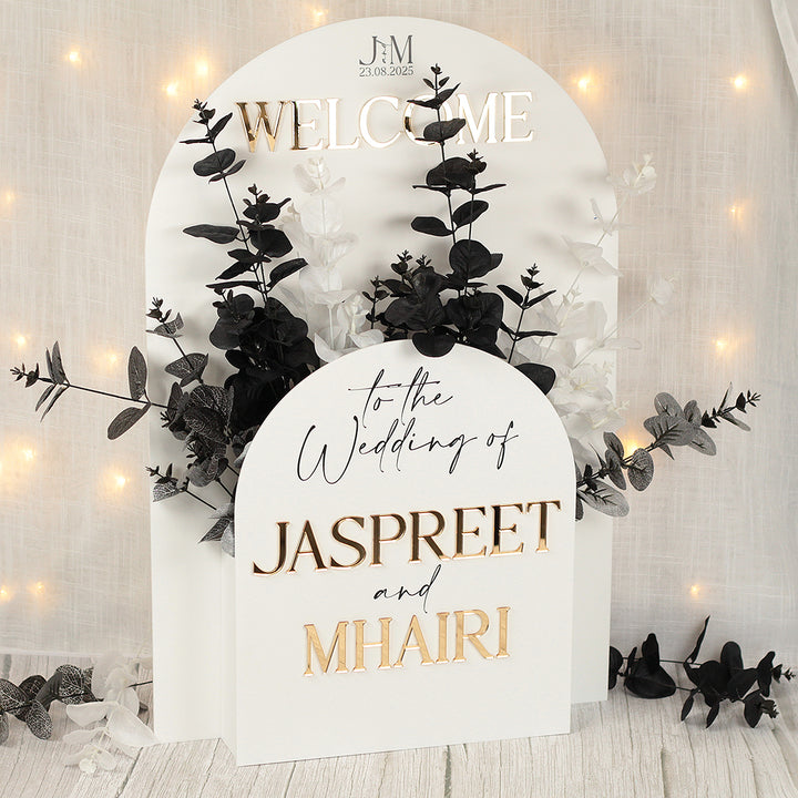 Manhattan Welcome to Our Wedding Acrylic Flower Box Sign