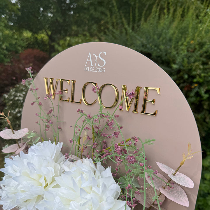 Manhattan Welcome to Our Wedding Acrylic Flower Box Sign