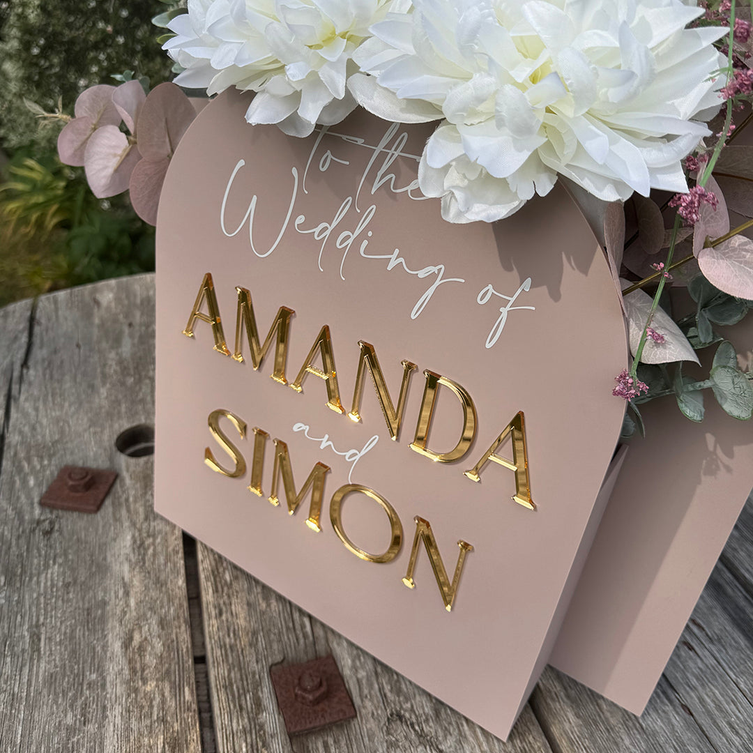 Manhattan Welcome to Our Wedding Acrylic Flower Box Sign