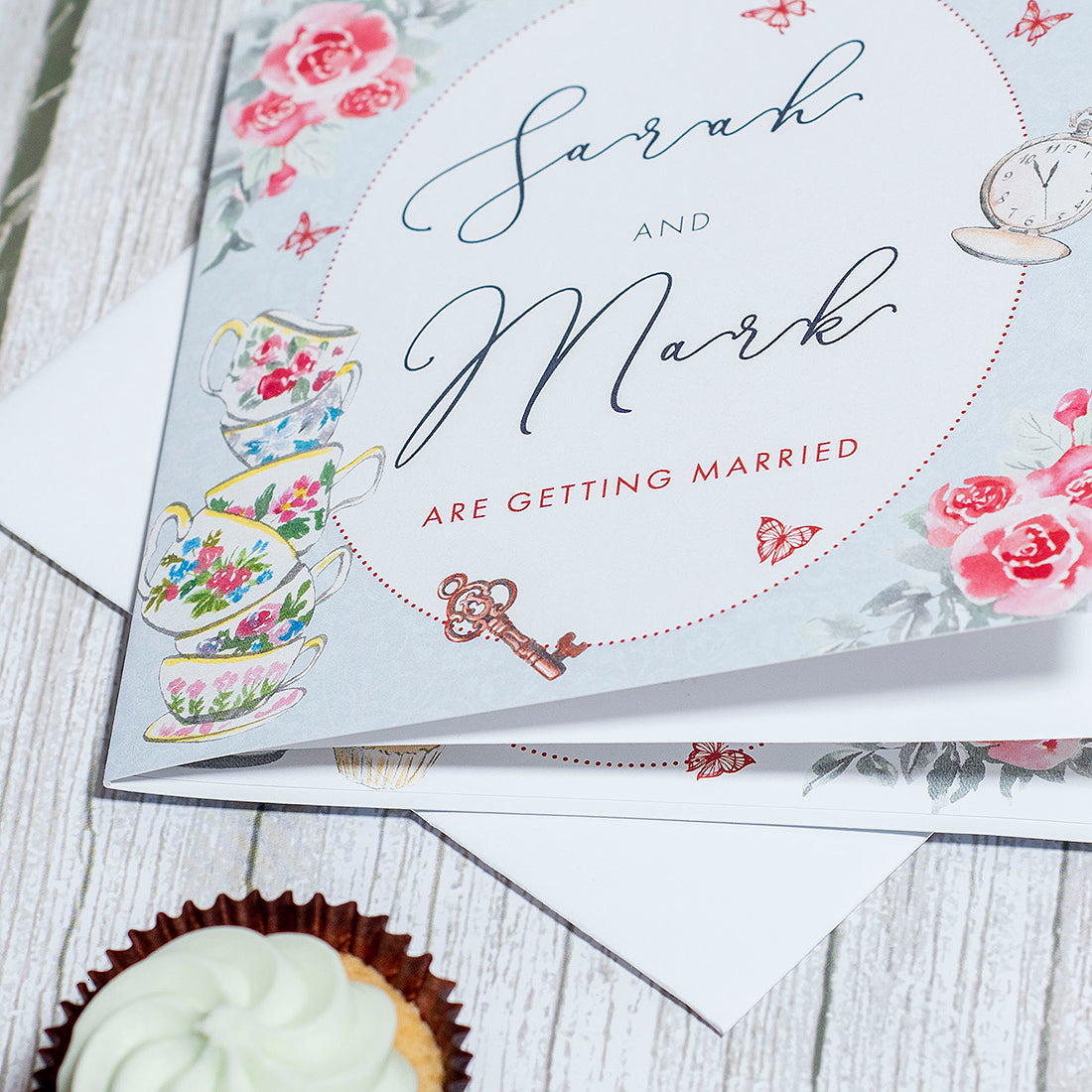 Vintage Tea Party Single Fold Invitation