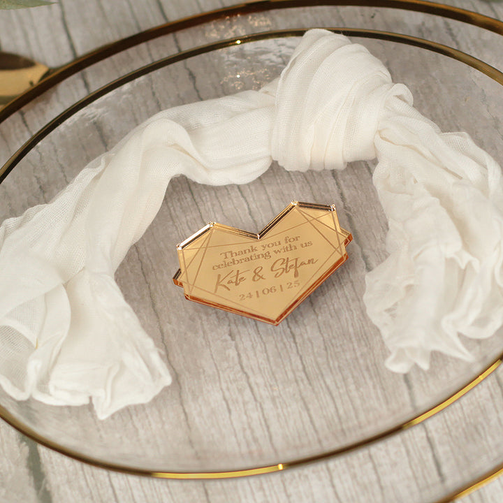 Geometric Heart Wedding Favour Magnet-Weddings by Lumi