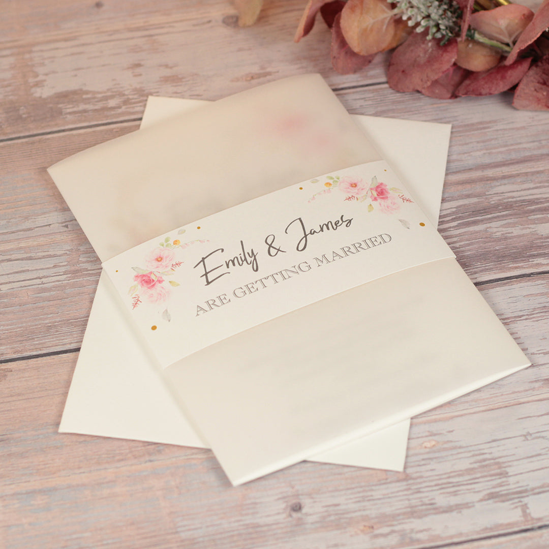 Geometric Floral Heart Invitation Sample