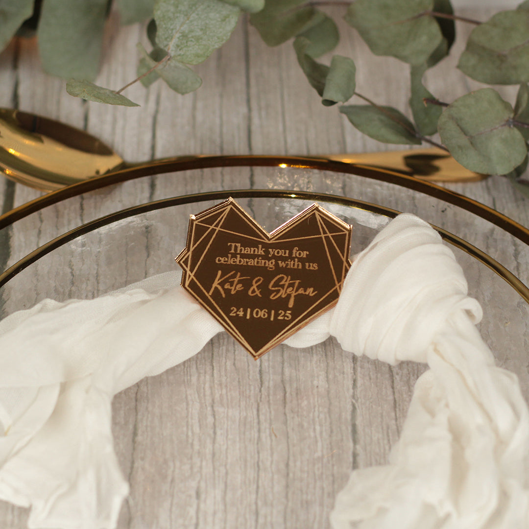Geometric Heart Wedding Favour Magnet-Weddings by Lumi