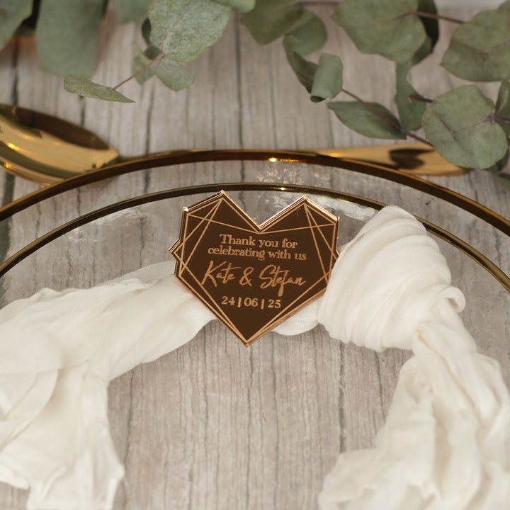 Geometric Heart Wedding Favour Magnet-Weddings by Lumi
