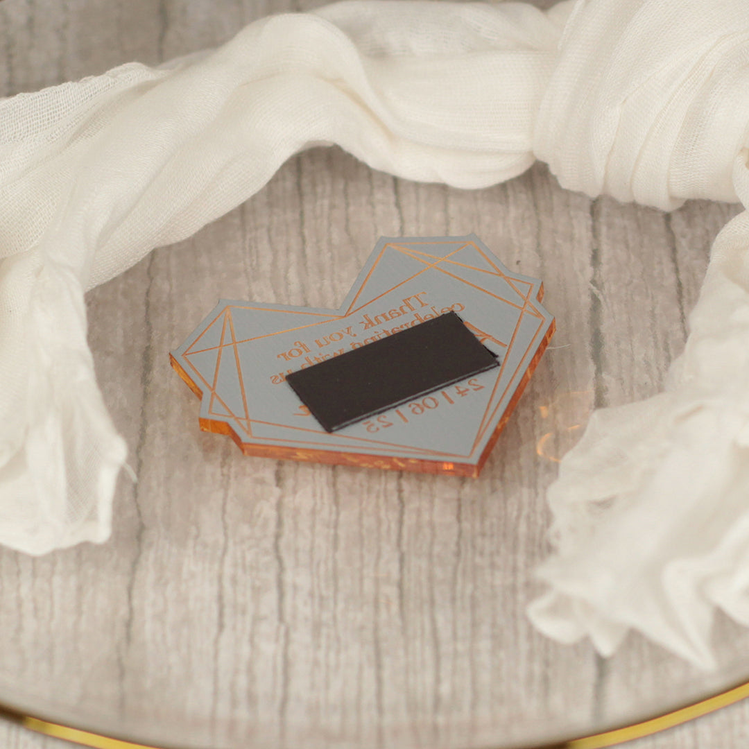 Geometric Heart Wedding Favour Magnet-Weddings by Lumi
