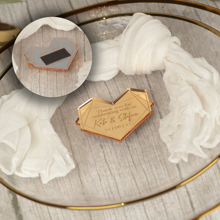 Geometric Heart Wedding Favour Magnet-Weddings by Lumi