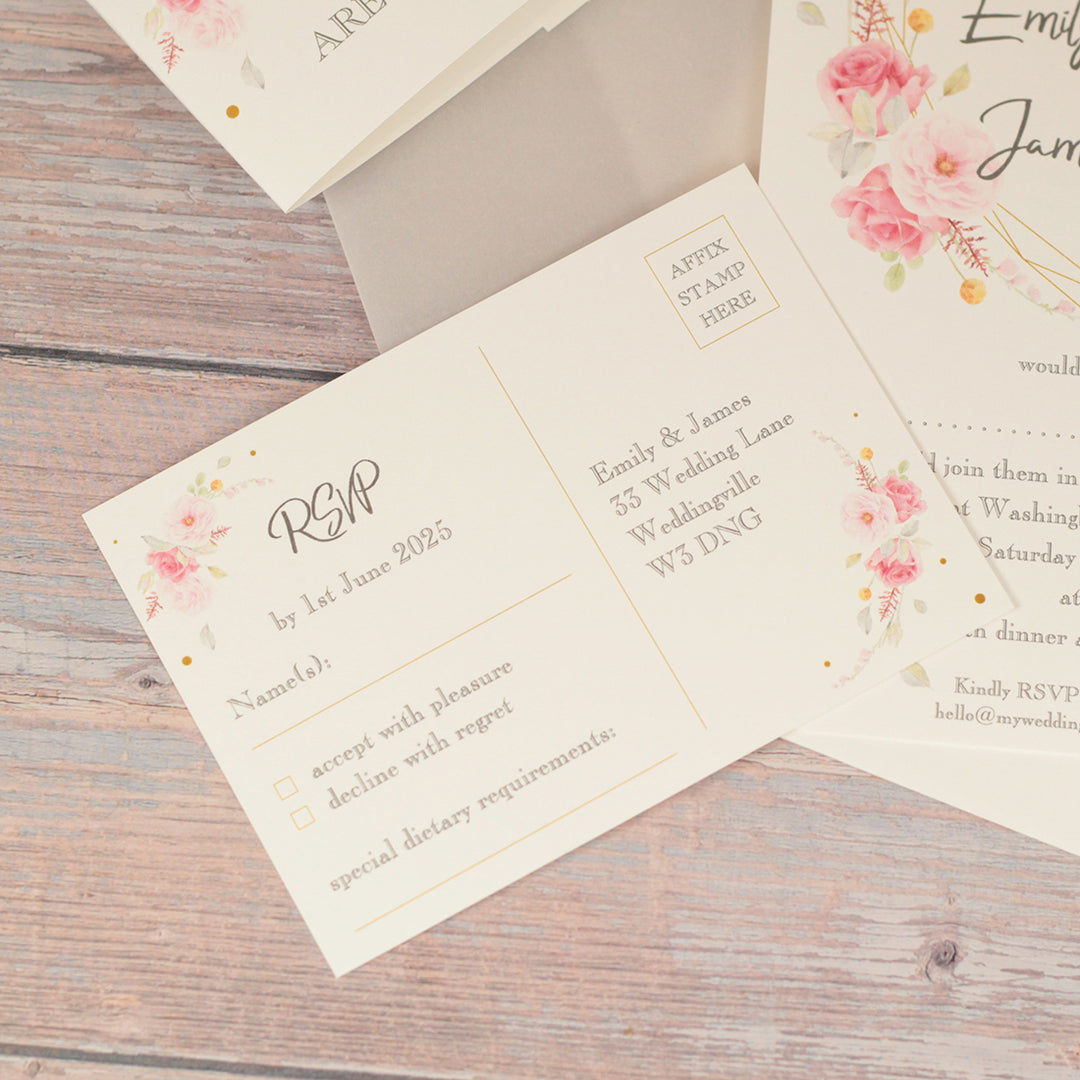 Geometric Heart Vellum Wrapped Invitation Bundle