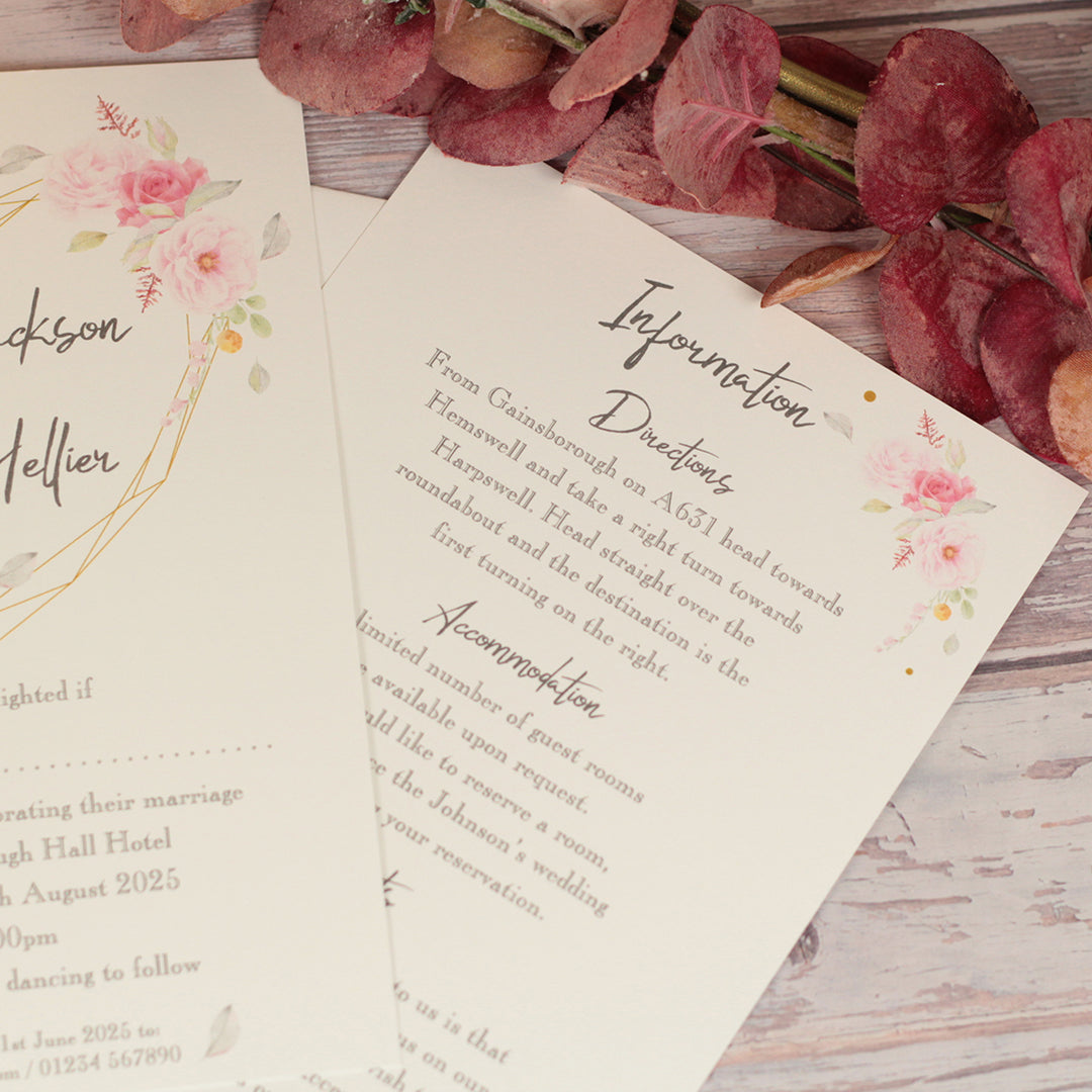 Geometric Heart Vellum Wrapped Invitation Bundle