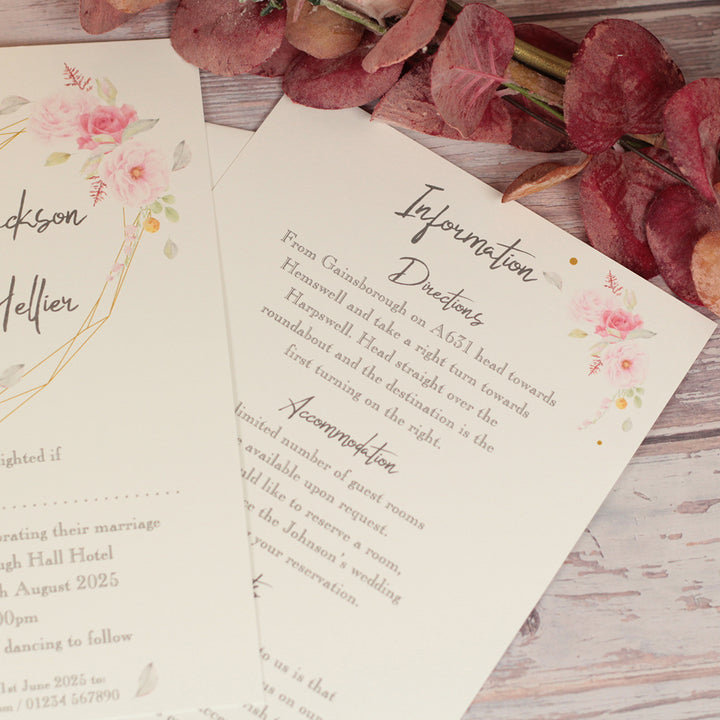 Geometric Heart Vellum Wrapped Invitation Bundle