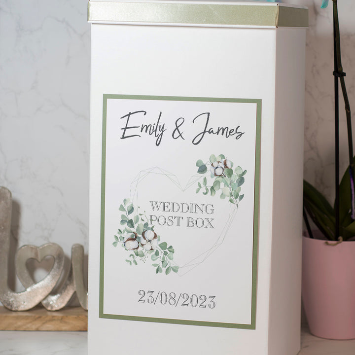 Geometric Floral Heart Wedding Card Post Box-Weddings by Lumi