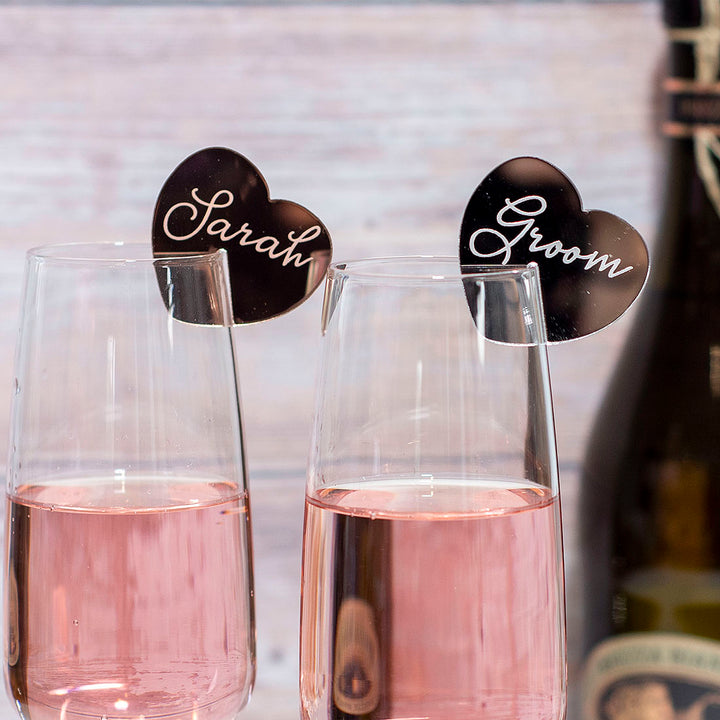 Acrylic Heart Wine Glass Charm Place Settings-Weddings by Lumi