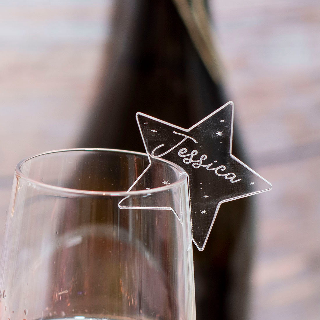 Acrylic Star Wine Glass Charm Place Settings