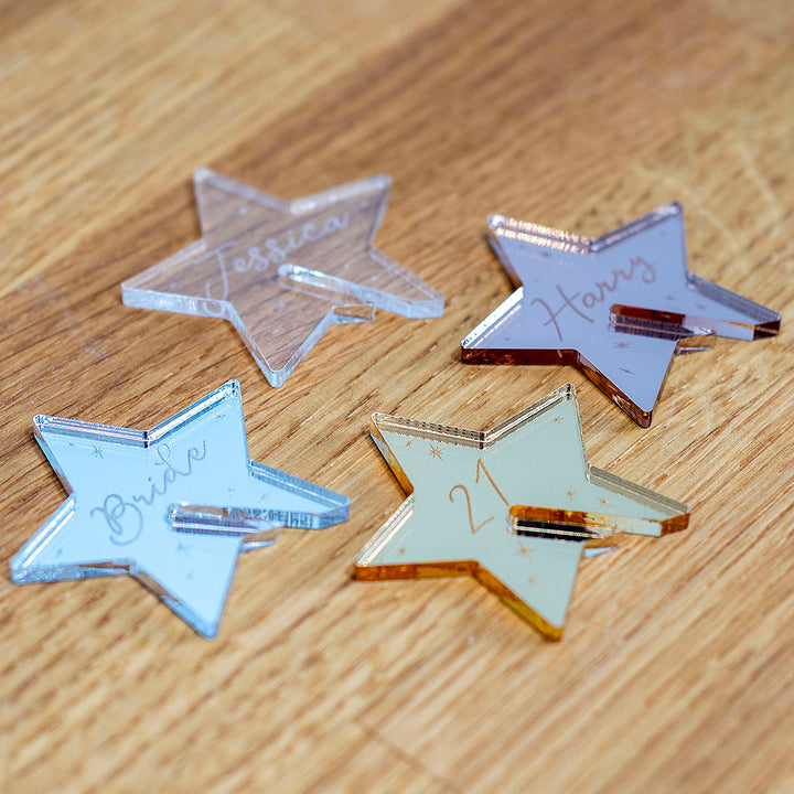 Acrylic Star Wine Glass Charm Place Settings-Weddings by Lumi