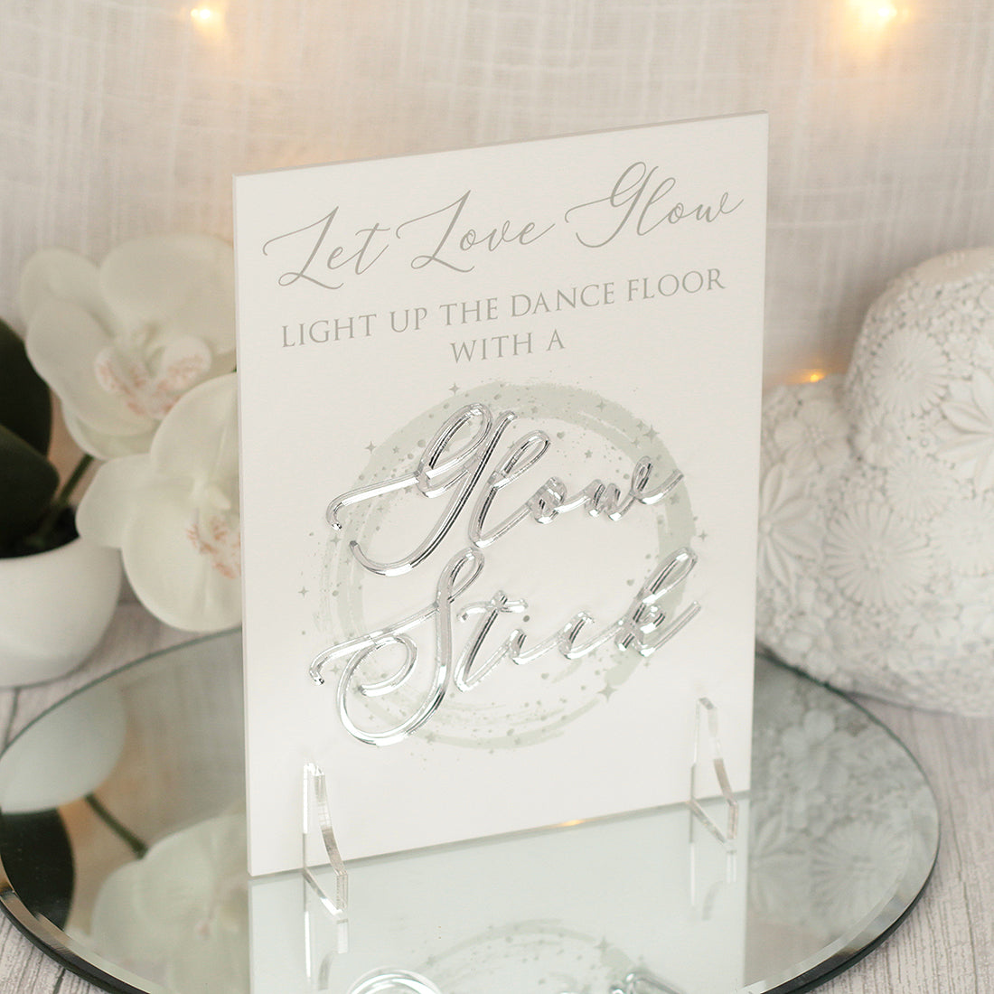 Sparkly Circle Acrylic Glow Stick Sign