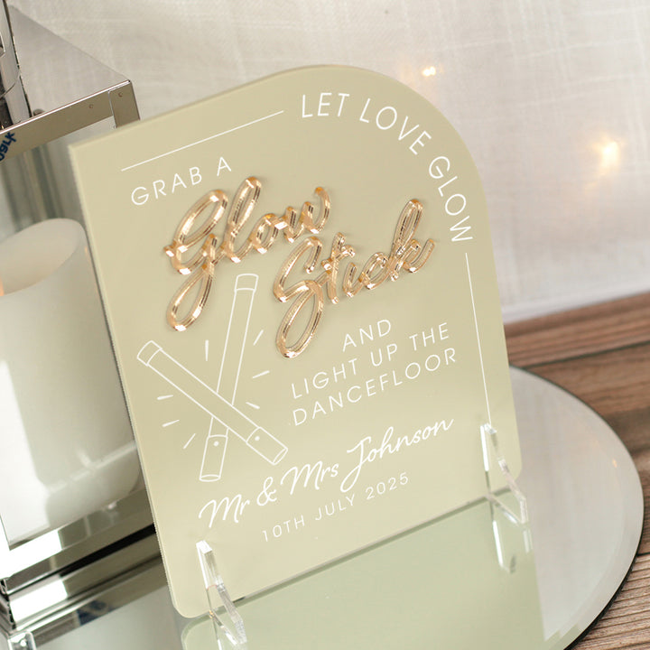 Modern Arch Acrylic Glow Stick Sign-Weddings by Lumi