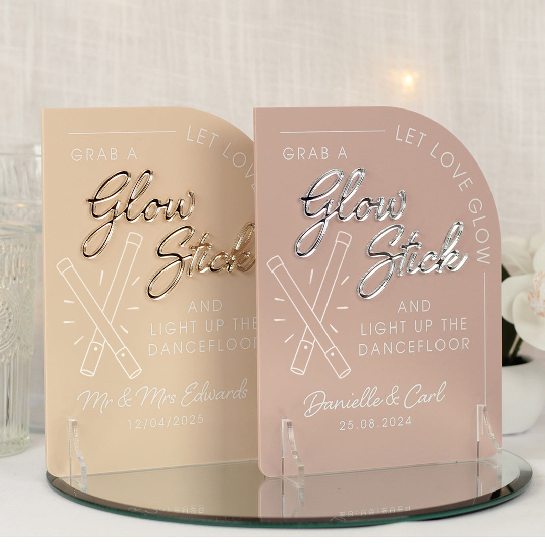 Modern Arch Acrylic Glow Stick Sign-Weddings by Lumi