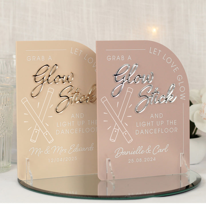 Modern Arch Acrylic Glow Stick Sign-Weddings by Lumi