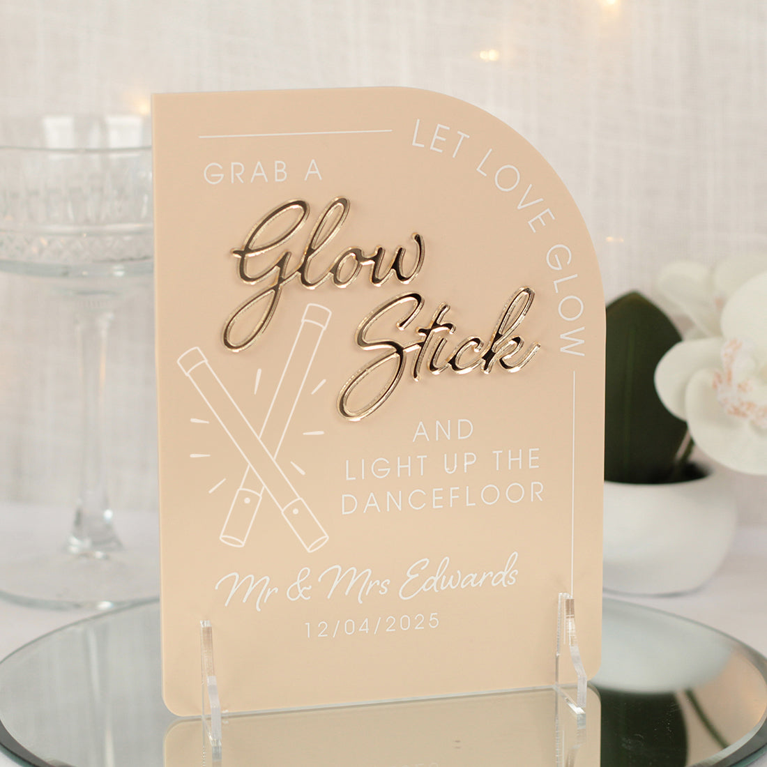 Modern Arch Acrylic Glow Stick Sign