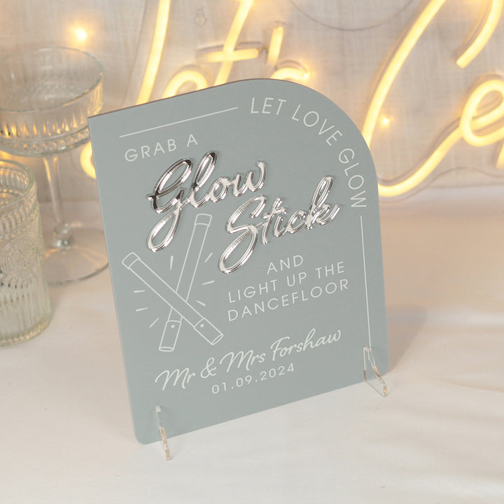 Modern Arch Acrylic Glow Stick Sign-Weddings by Lumi