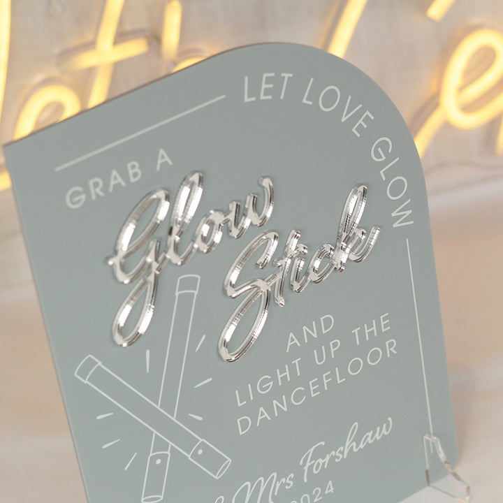 Modern Arch Acrylic Glow Stick Sign-Weddings by Lumi