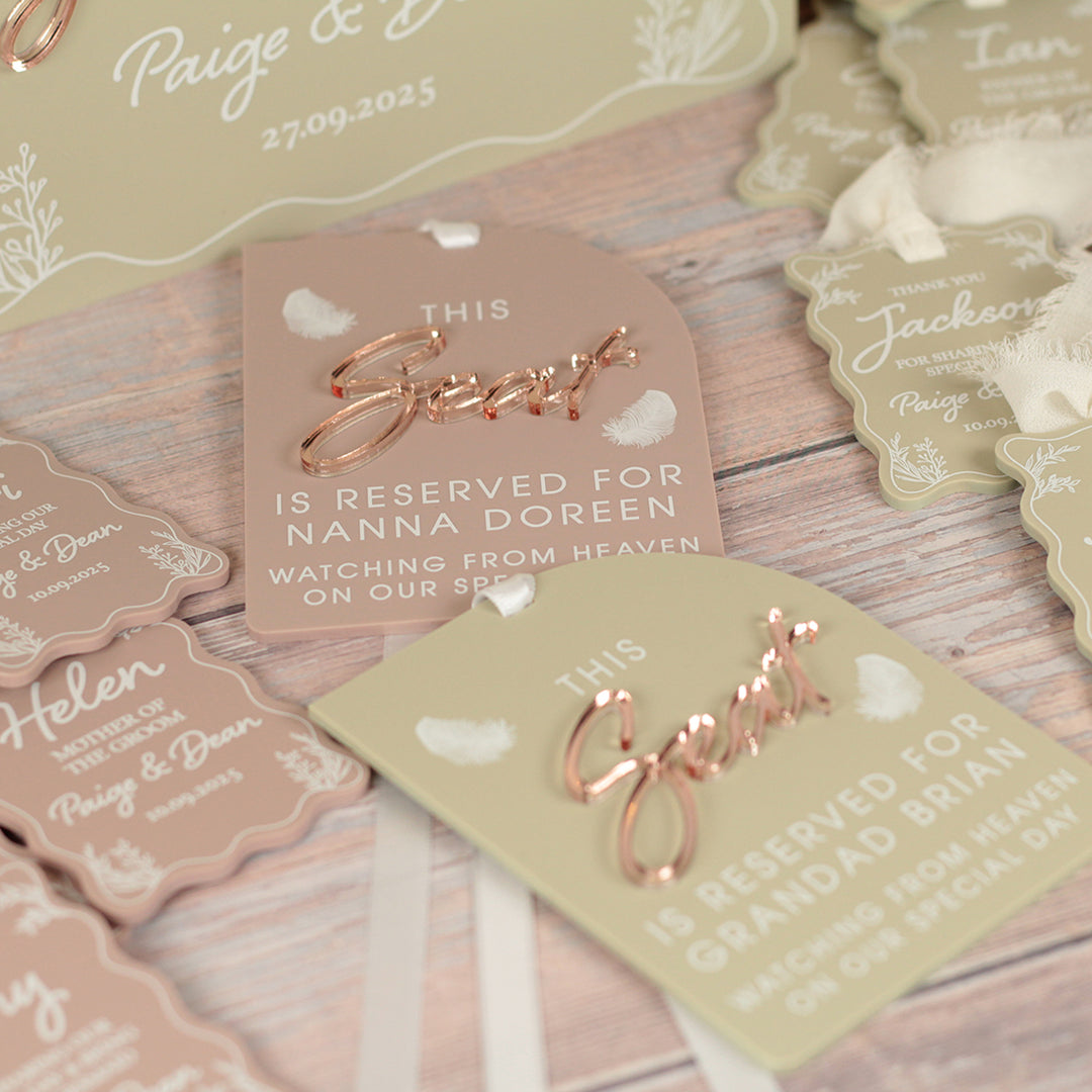 Modern Arch Acrylic Memorial Reserved Seat Tag
