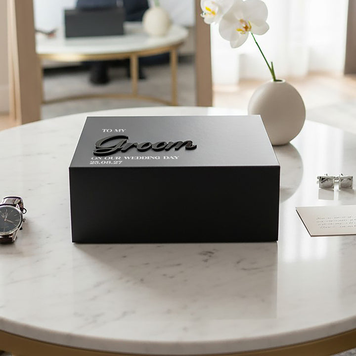 Personalised Groom Black Wedding Gift Box