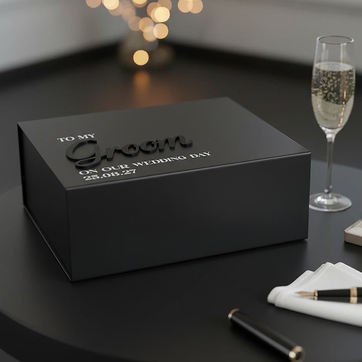 Personalised Groom Black Wedding Gift Box
