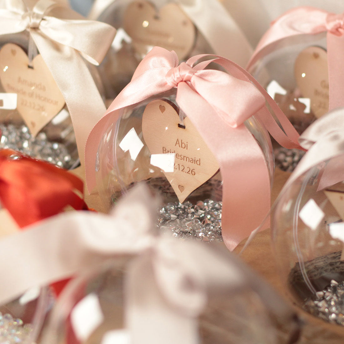 Wedding Bridesmaid Bridal Party Christmas Tree Bauble Decoration