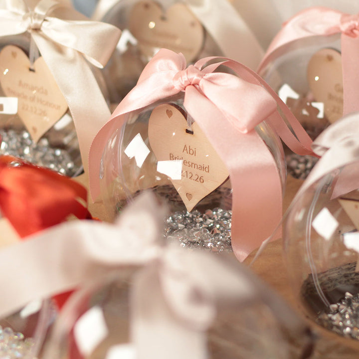 Wedding Bridal Party Christmas Tree Bauble Decoration