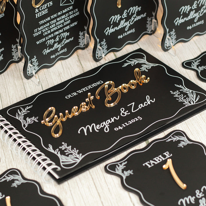 Wavy Edge 3D Acrylic Wedding Guest Book