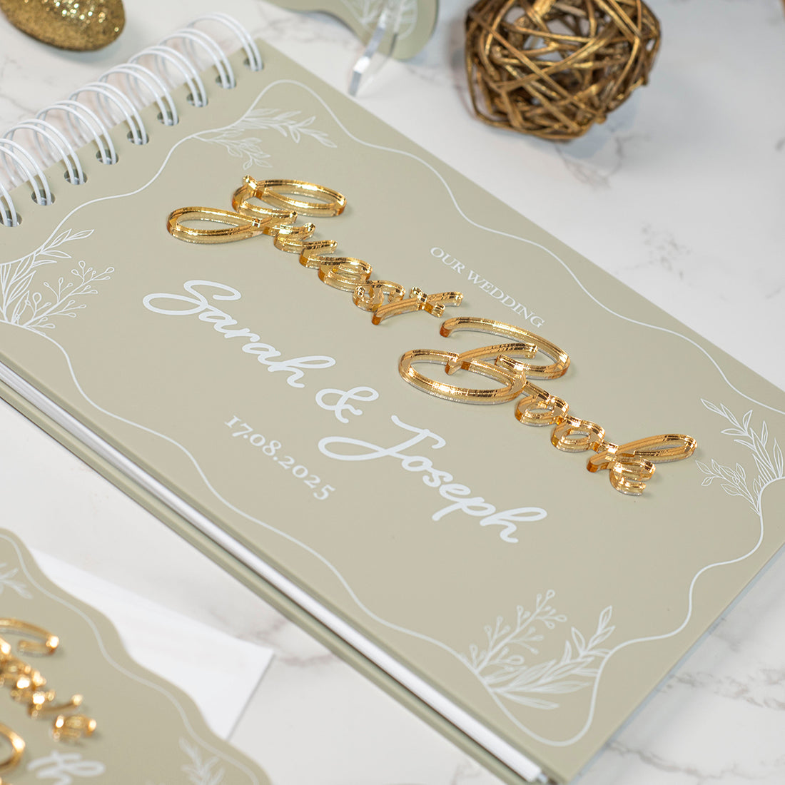 Wavy Edge 3D Acrylic Wedding Guest Book