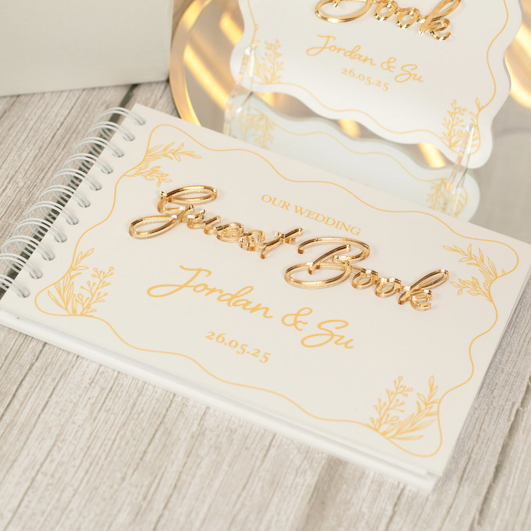 Wavy Edge 3D Acrylic Wedding Guest Book