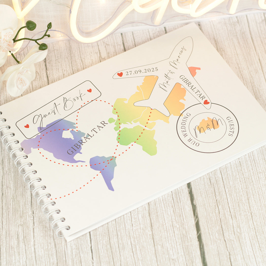 Destination Wedding World Map Guest Book
