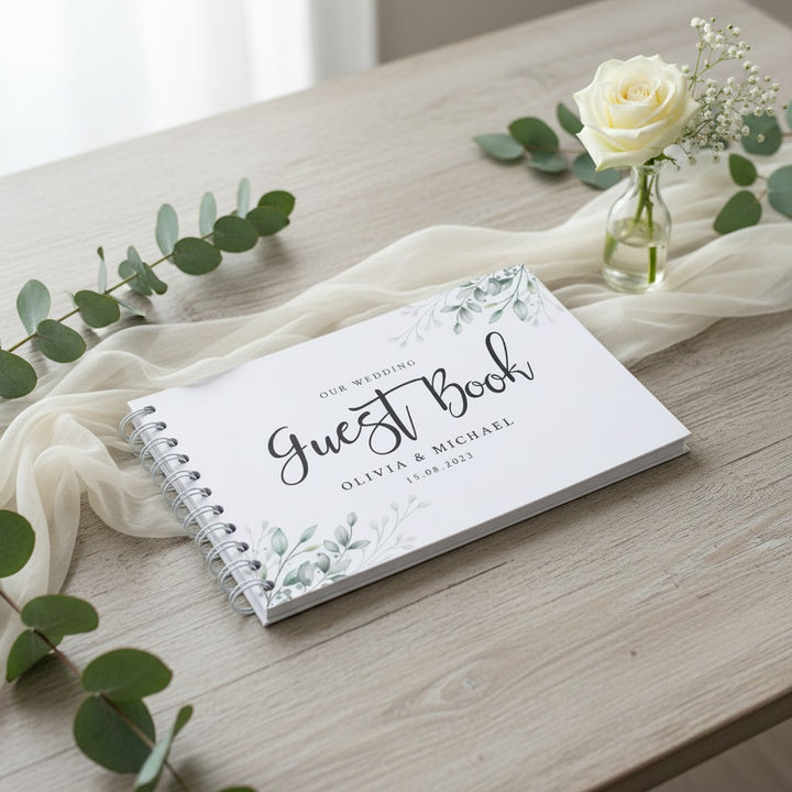 Botanical Wreath Wedding Guest Book