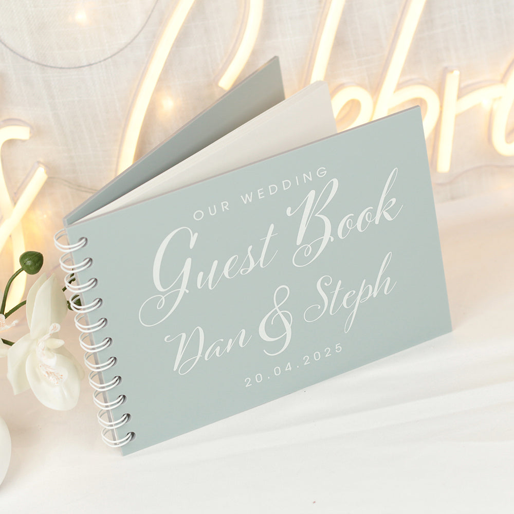 Elegant Script Acrylic Wedding Guest Book-Weddings by Lumi