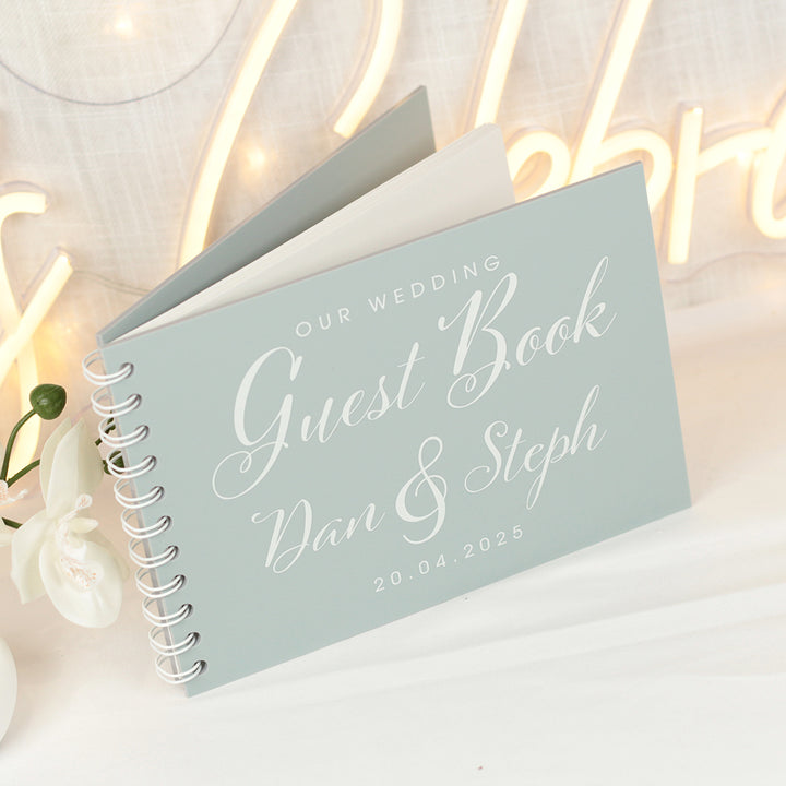 Elegant Script Acrylic Wedding Guest Book-Weddings by Lumi