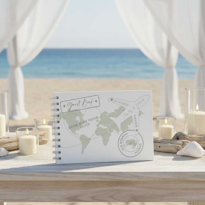 Destination Wedding World Map Guest Book