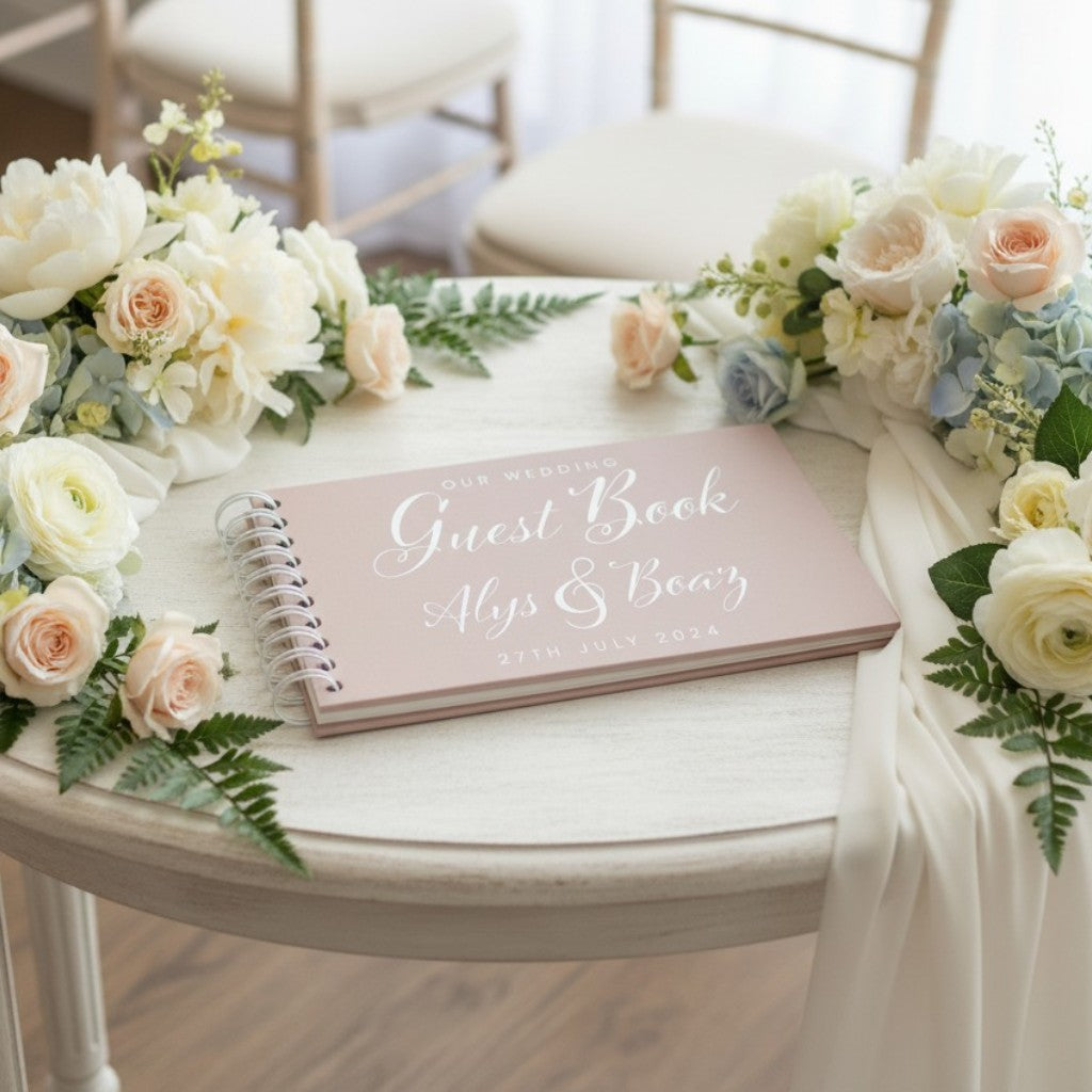 Elegant Script Acrylic Wedding Guest Book