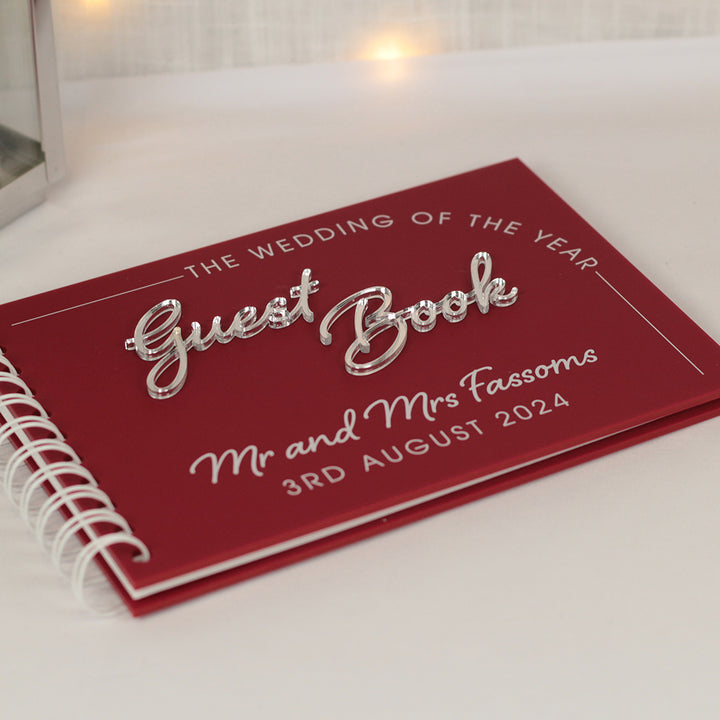 Modern Arch Acrylic Wedding Guest Book-Weddings by Lumi
