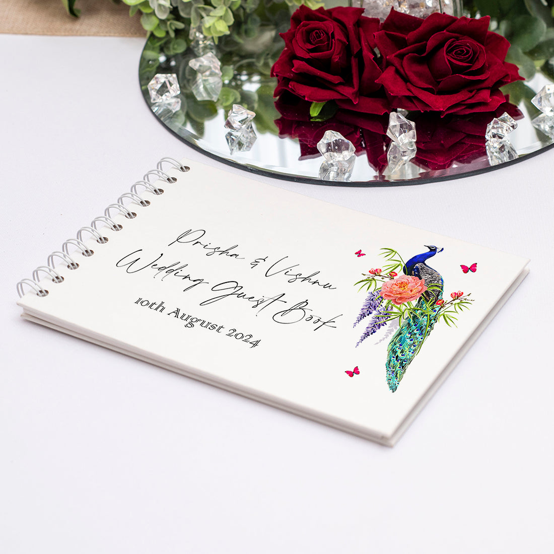 Indian Peacock Wedding Guest Book-Weddings by Lumi