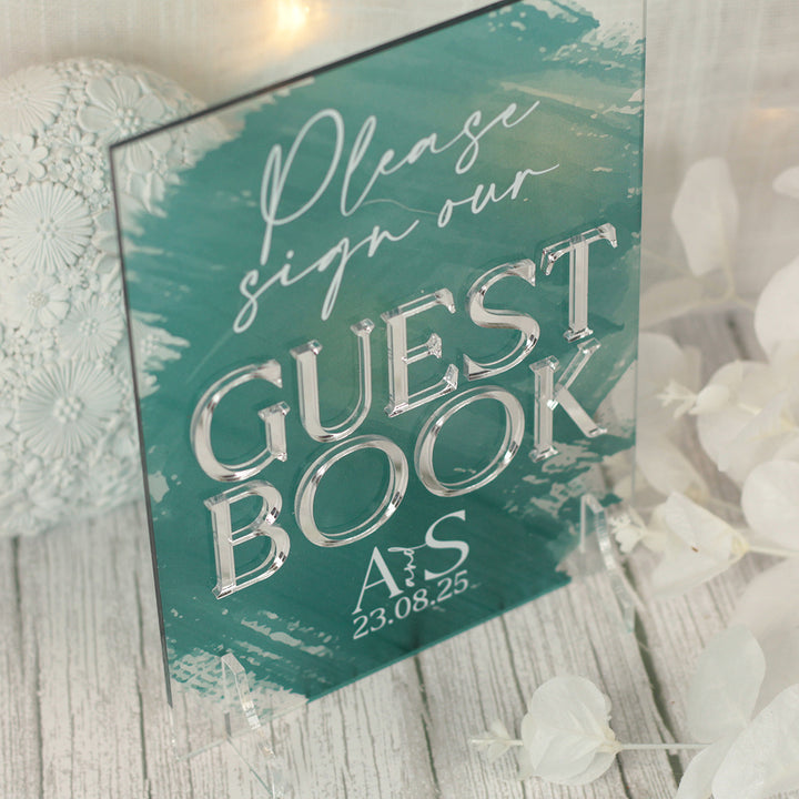 Colour Splash Sign our Guest Book Acrylic Sign